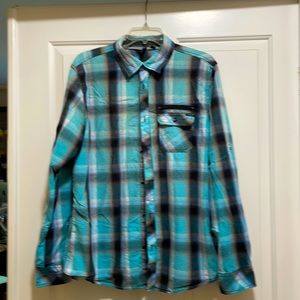 5For$15 Ocean Current button down long sleeve shirt size L